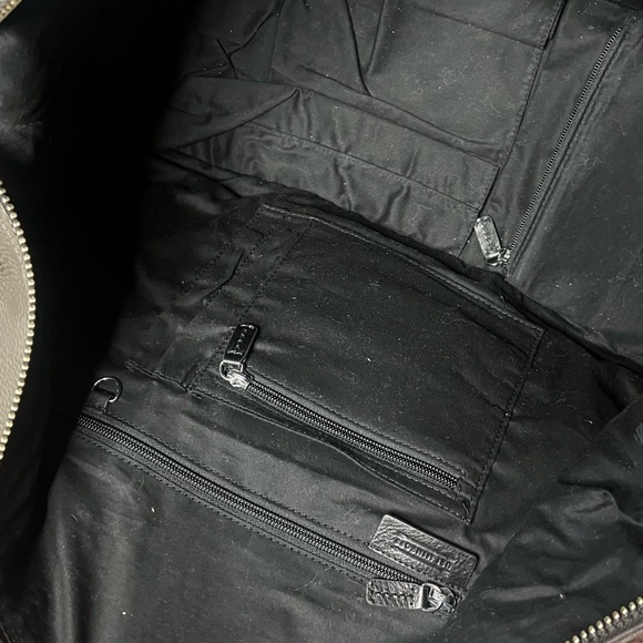 Uri Minkoff Wythe Gray Leather Weekender Duffle Bag - Picture 11 of 13